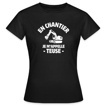 excavator, construction machinery, construction - Women's T-Shirt - black - Front - AI Model Female 172 dark (172cm)