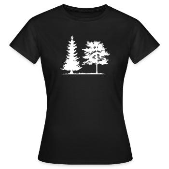 Baum Fichte Wald Camping Natur Mischwald Kiefer - Frauen T-Shirt - Schwarz - Vorne - AI Model Female 172 dark (172cm)