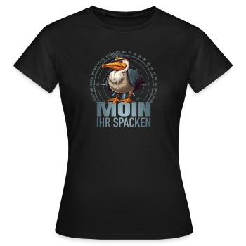 Moin ihr Spacken - Frauen T-Shirt - Schwarz - Vorne - AI Model Female 172 dark (172cm)