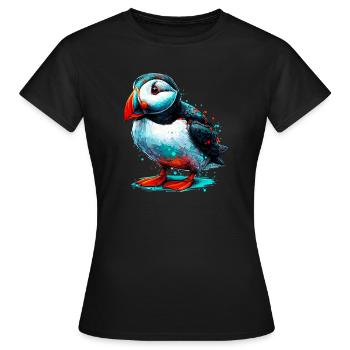 Papageitaucher - Frauen T-Shirt - Schwarz - Vorne - AI Model Female 172 dark (172cm)