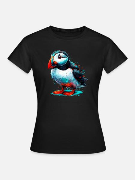 Papageitaucher - Frauen T-Shirt - Schwarz