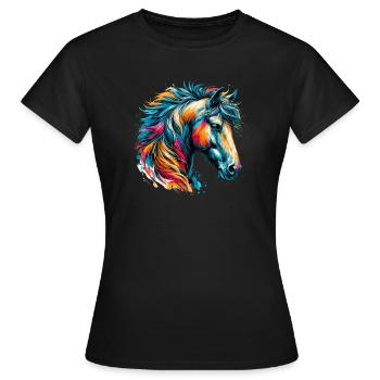 Cheval - T-shirt Femme - noir - Devant - AI Model Female 172 dark (172cm)