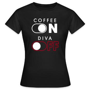 Kaffee Diva - Frauen T-Shirt - Schwarz - Vorne - AI Model Female 172 dark (172cm)