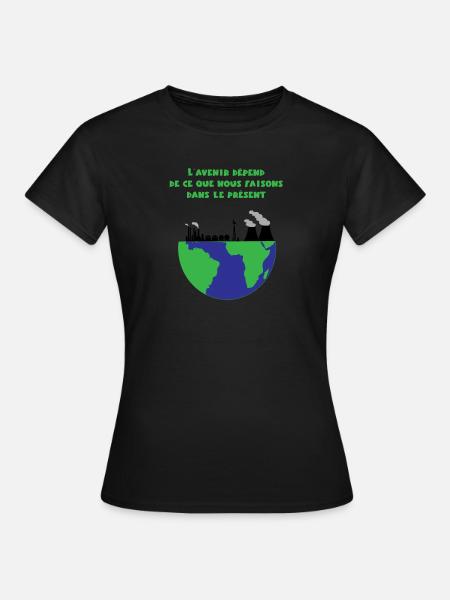 Planet Erde - Frauen T-Shirt - Schwarz