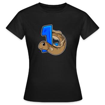 Numéro 1 Numéro Un - Motif Anguille Poissons - T-shirt Femme - noir - Devant - AI Model Female 172 dark (172cm)