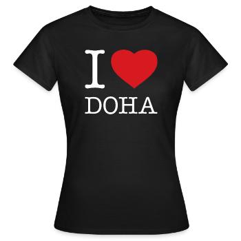 J’AIME DOHA Qatar Katar - T-shirt Femme - noir - Devant - AI Model Female 172 dark (172cm)