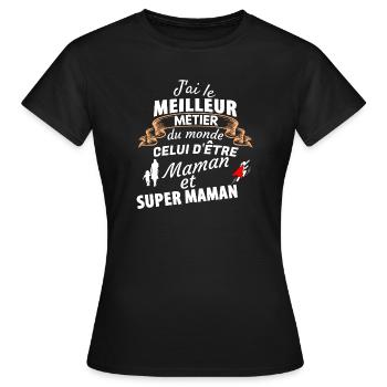 Stolz Mama Superheld - Frauen T-Shirt - Schwarz - Vorne - AI Model Female 172 dark (172cm)
