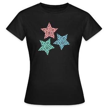 ETOILE. ETOILES. NOËL. CHRISTMAS. JOUR DE L'AN - T-shirt Femme - noir - Devant - AI Model Female 172 dark (172cm)