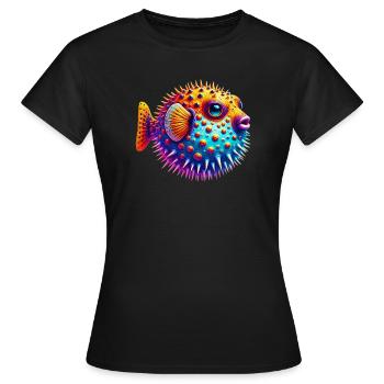 Kugelfisch - Frauen T-Shirt - Schwarz - Vorne - AI Model Female 172 dark (172cm)