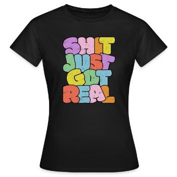 Bright Colourful Slang Typography Design - Women's T-Shirt - black - Front - AI Model Female 172 dark (172cm)