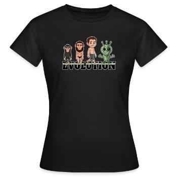 Évolution Alien - T-shirt Femme - noir - Devant - AI Model Female 172 dark (172cm)