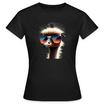 Strauss Vogel Strauß Großer Emu Laufvogel Sträuße - Frauen T-Shirt - Schwarz - Vorne - AI Model Female 172 dark (172cm)
