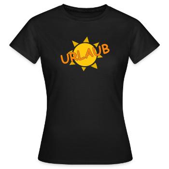 URLAUB - Frauen T-Shirt - Schwarz - Vorne - AI Model Female 172 dark (172cm)