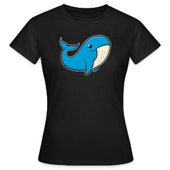 Image joyeuse d’une baleine bleue - T-shirt Femme - noir - Devant - AI Model Female 172 dark (172cm)