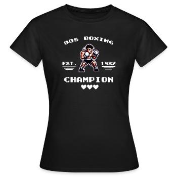 80s Boxing Champion 8 Bit - Women's T-Shirt - black - Front - AI Model Female 172 dark (172cm)