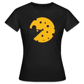 Du fromage ou une souris dans cette illusion d’optique amusante - T-shirt Femme - noir - Devant - AI Model Female 172 dark (172cm)