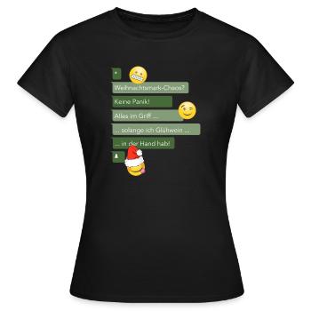 Weihnachtschaos im Griff - Frauen T-Shirt - Schwarz - Vorne - AI Model Female 172 dark (172cm)