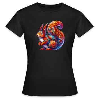 Écureuil - T-shirt Femme - noir - Devant - AI Model Female 172 dark (172cm)