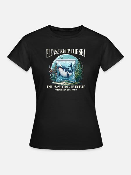 Wale und Plastik - Frauen T-Shirt - Schwarz