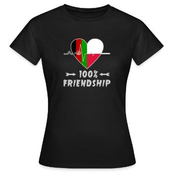 Afghanistan and Poland 100% friendship - Women's T-Shirt - black - Front - AI Model Female 172 dark (172cm)