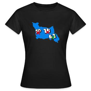 Région basse normandie - T-shirt Femme - noir - Devant - AI Model Female 172 dark (172cm)
