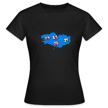 Région Bretagne - T-shirt Femme - noir - Devant - AI Model Female 172 dark (172cm)