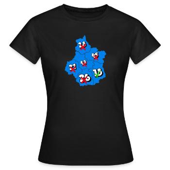 Région centre - T-shirt Femme - noir - Devant - AI Model Female 172 dark (172cm)