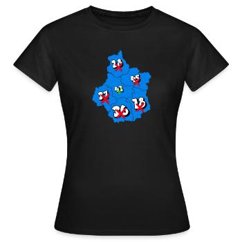 Région centre - T-shirt Femme - noir - Devant - AI Model Female 172 dark (172cm)
