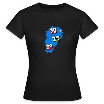 Région franche comté - T-shirt Femme - noir - Devant - AI Model Female 172 dark (172cm)