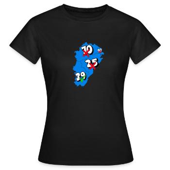 Région franche comté - T-shirt Femme - noir - Devant - AI Model Female 172 dark (172cm)