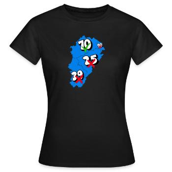 Région franche comté - T-shirt Femme - noir - Devant - AI Model Female 172 dark (172cm)