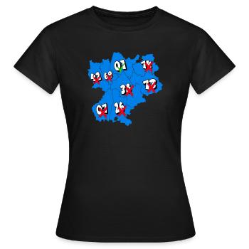 Région Rhône-Alpes - T-shirt Femme - noir - Devant - AI Model Female 172 dark (172cm)