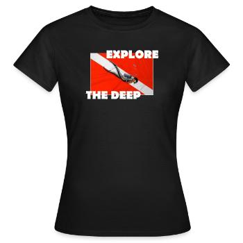 EXPLOREZ LES PROFONDEURS - T-shirt Femme - noir - Devant - AI Model Female 172 dark (172cm)