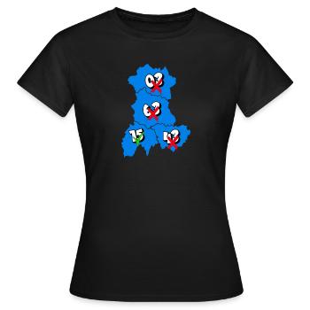Région Auvergne - T-shirt Femme - noir - Devant - AI Model Female 172 dark (172cm)