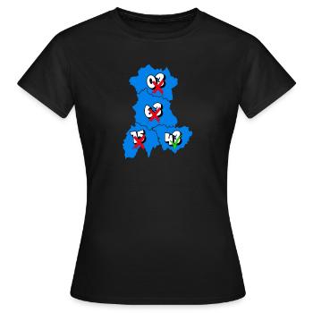 Région Auvergne - T-shirt Femme - noir - Devant - AI Model Female 172 dark (172cm)