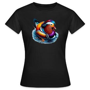 Canard mandarin - T-shirt Femme - noir - Devant - AI Model Female 172 dark (172cm)
