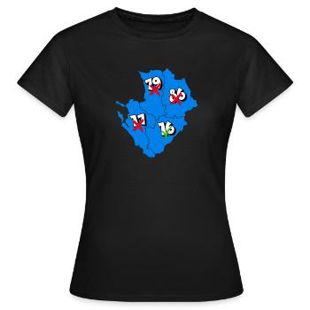 Région Poitou-Charentes - T-shirt Femme - noir - Devant - AI Model Female 172 dark (172cm)
