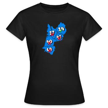 Région Aquitaine - T-shirt Femme - noir - Devant - AI Model Female 172 dark (172cm)
