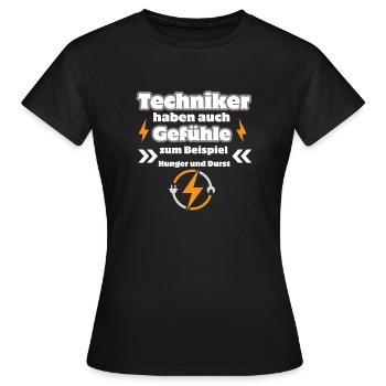 Techniker Gefühle - Frauen T-Shirt - Schwarz - Vorne - AI Model Female 172 dark (172cm)