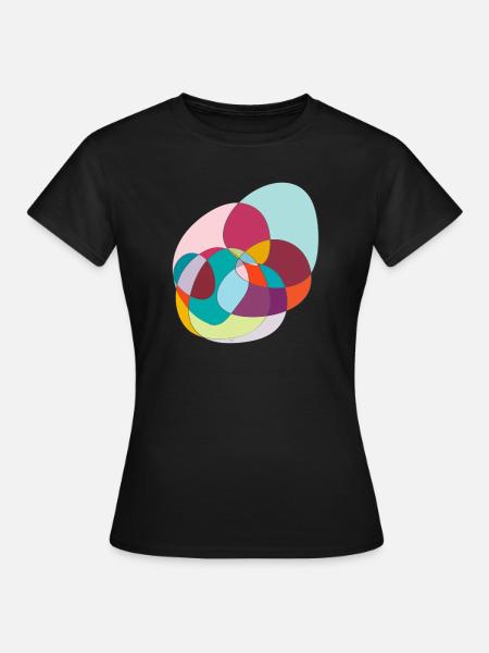 Verschlungene Farbkreise - Frauen T-Shirt - Schwarz
