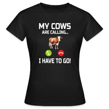 Vache Vaches - T-shirt Femme - noir - Devant - AI Model Female 172 dark (172cm)