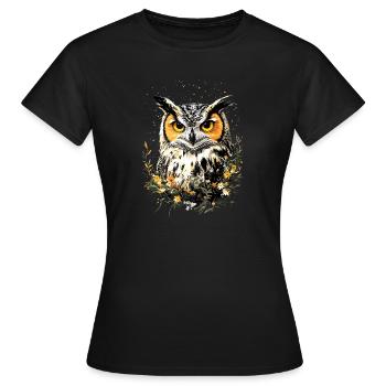 hibou chouette chouette chouette hibou hibou mignons hiboux - T-shirt Femme - noir - Devant - AI Model Female 172 dark (172cm)