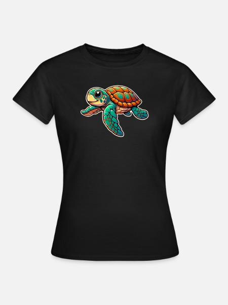 Schildkröte - Frauen T-Shirt - Schwarz