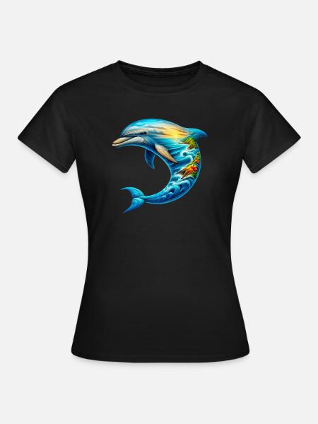 Delfin - Frauen T-Shirt - Schwarz