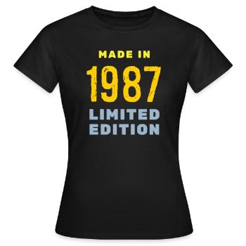 1987 - Women's T-Shirt - black - Front - AI Model Female 172 dark (172cm)