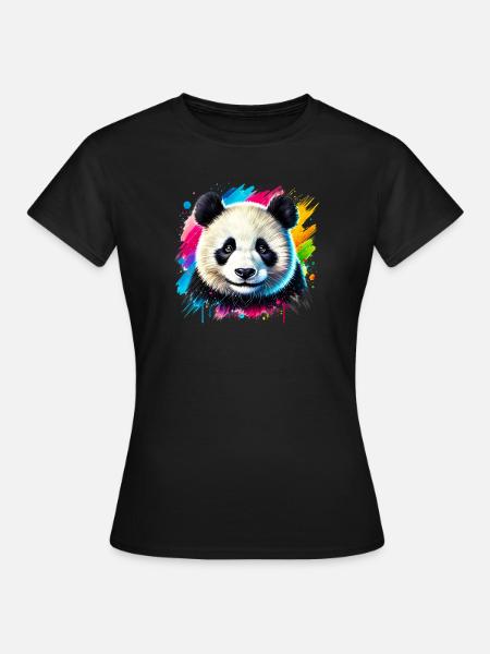 Panda - Frauen T-Shirt - Schwarz