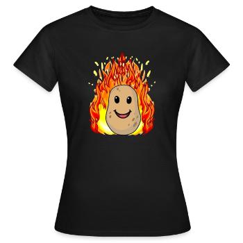 Gemüse Kartoffel Kartoffeln feurig heiß - Frauen T-Shirt - Schwarz - Vorne - AI Model Female 172 dark (172cm)