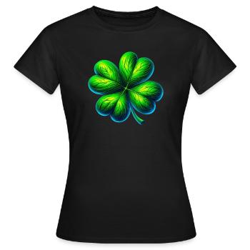 Trèfle à quatre feuilles - T-shirt Femme - noir - Devant - AI Model Female 172 dark (172cm)