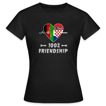 Afghanistan and Croatia 100% friendship - Women's T-Shirt - black - Front - AI Model Female 172 dark (172cm)