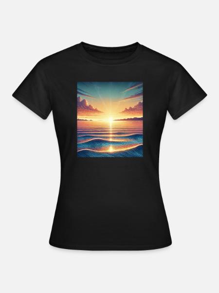 Magischer Sonnenaufgang am Horizont - Frauen T-Shirt - Schwarz